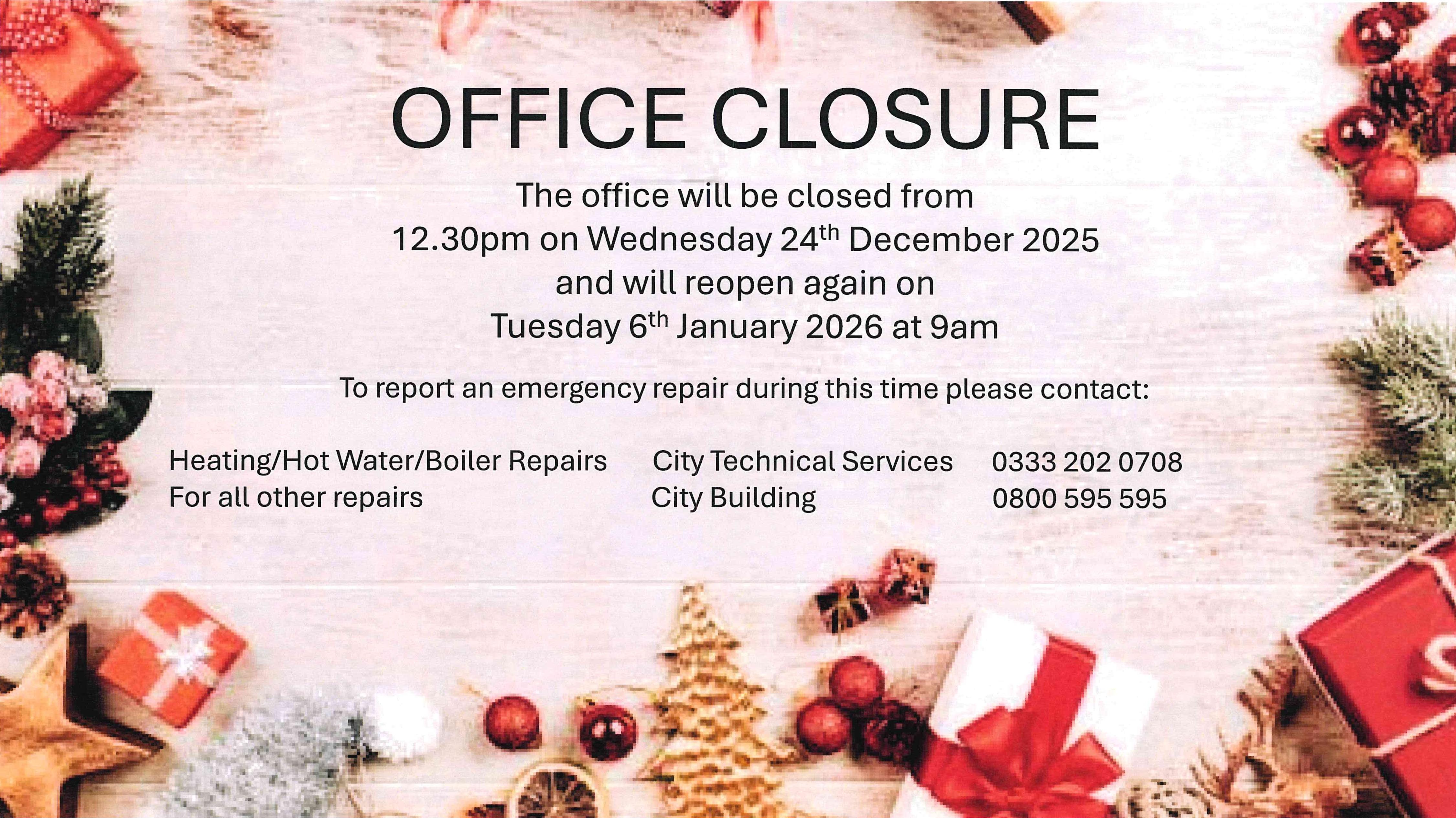 Festive Closing Times